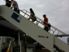 Boarding the plane